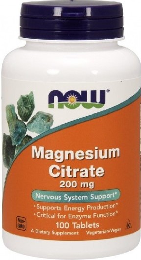 NOW Магний Цитрат Magnesium Citrate 200 mg 100 таблеток