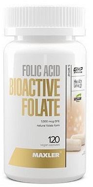 Maxler Folic Acid Bioactive Folate 5-MTHF 120 капсул