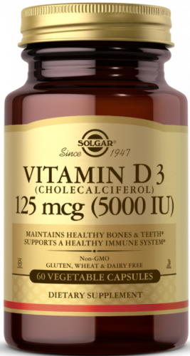 Solgar Vitamin D3 5000 IU Vegetable Capsules 60 капсул