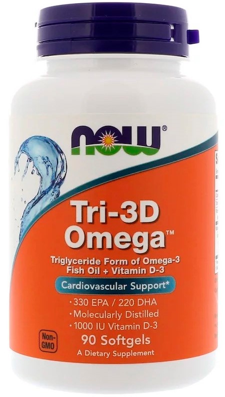 NOW Tri-3D Omega 90 капсул
