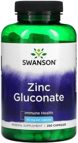 Swanson Zinc Gluconate 50 мг 250 капсул