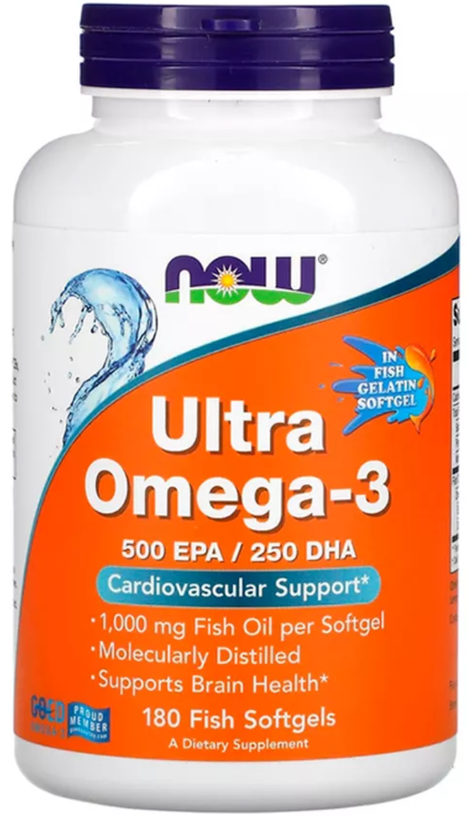 NOW Ultra Omega-3 (In Fish Gelatin Softgel) 180 капсул