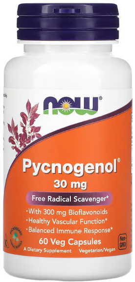 NOW Pycnogenol 30 мг (Пикногенол) 60 капсул
