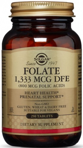Solgar Folate 1,333 MCG DFE (800 MCG FOLIC ACID) Tablets 250 таблеток