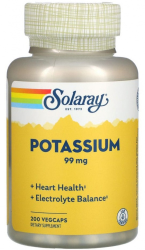 Solaray Potassium 99 мг (Калий) 200 капсул