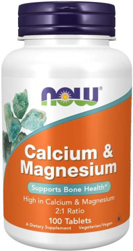 NOW Calcium & Magnesium (Кальций Магний) 100 таблеток