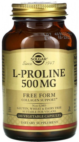 Solgar L-Proline 500 mg 100 капсул