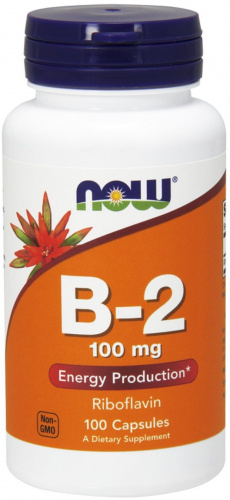NOW Vitamin B-2 (Рибофлавин) 100 мг 100 капсул