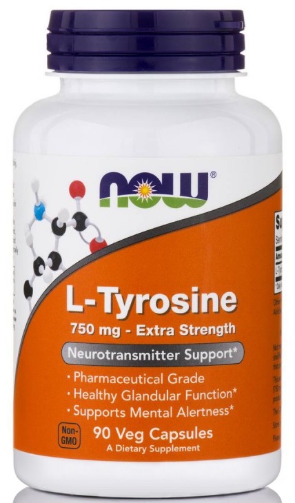 NOW L-Tyrosine 750 мг 90 капсул