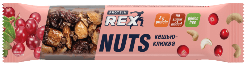 ProteinRex Батончик ореховый протеиновый Кешью-клюква 1 батончик - 40 грамм