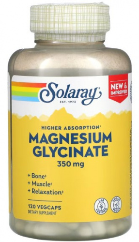 Solaray Magnesium Glycinate 350 мг (Магний глицинат) 120 капсул