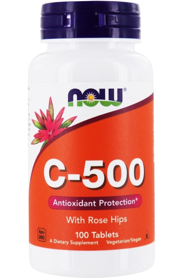 NOW Vitamin C-500 с шиповником 100 таблеток