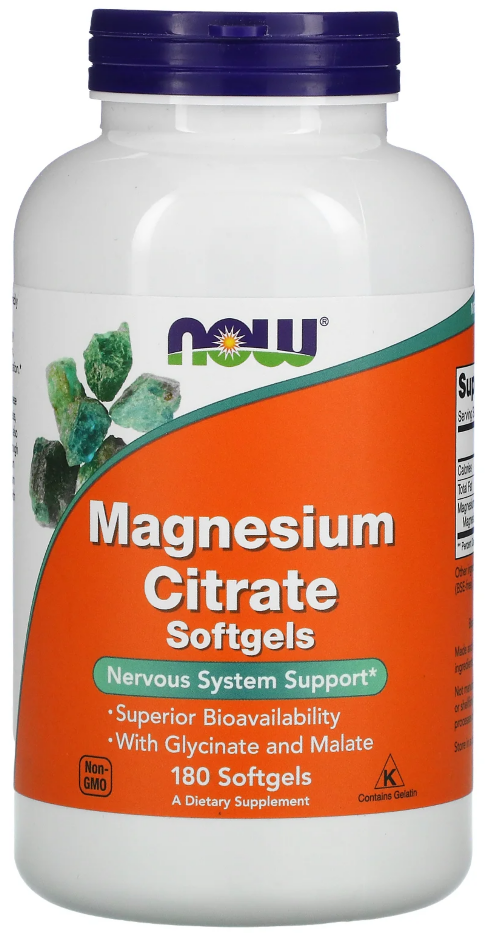 NOW Magnesium Citrate 180 капсул