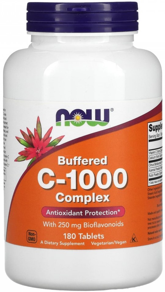 NOW Buffered C-1000 (Буферизованный витамин C) 180 таблеток