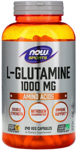 NOW L-Glutamine 1000 мг 240 капсул