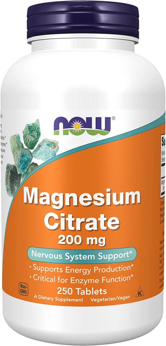 NOW Магний Цитрат Magnesium Citrate 200 mg 250 таблеток