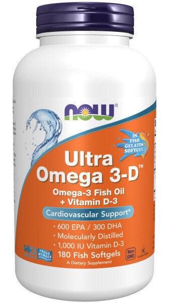 NOW Ultra Omega 3-D 180 капсул