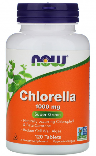 Now Organic Chlorella 1000 mg 120 таб.