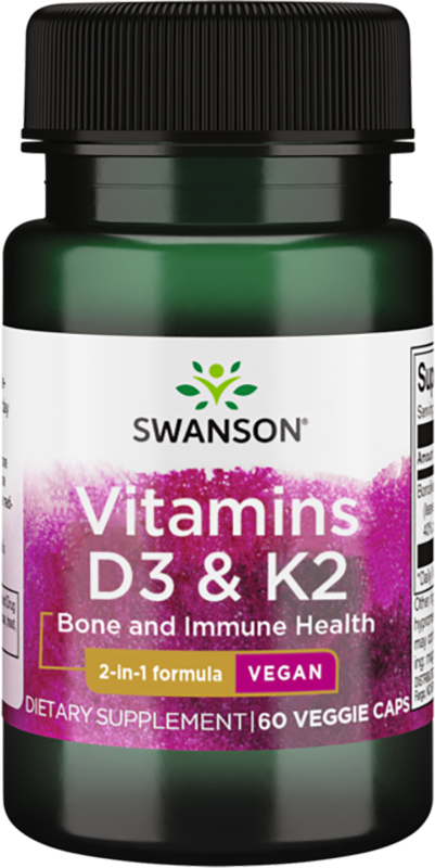 Swanson Vitamins D3 & K2 - 2000 IU & 75 мкг 60 капсул