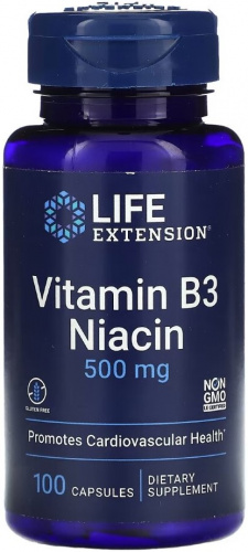 Life Extension Vitamin B3 Niacin 500 мг 100 капсул