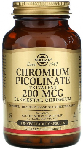 Solgar Chromium Picolinate 200 мкг 180 капсул