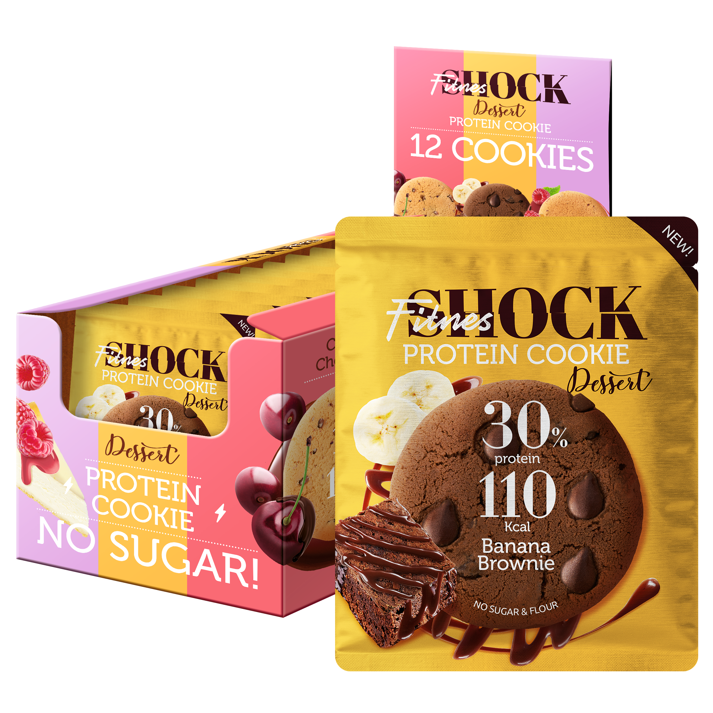 FitnesShock Protein Cookie Dessert 1 печенье 35 грамм