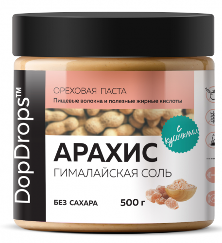 DopDrops Арахисовая паста хрустящая Кранч 500 грамм