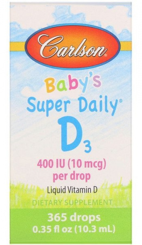 Carlson Labs Витамин Д3 для младенцев Super Daily D3 for Baby 400 IU 90 капель