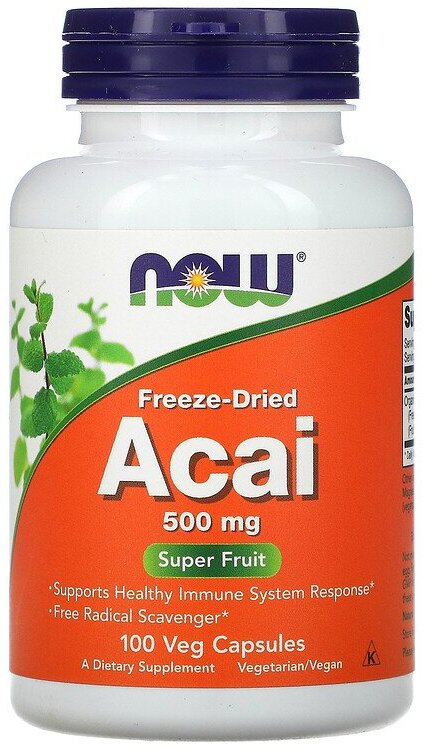 NOW Acai 500 мг 100 капсул