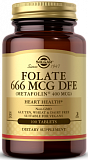 Solgar Folate 666 MCG DFE (Metafolin 400 мкг) Tablets 100 таблеток