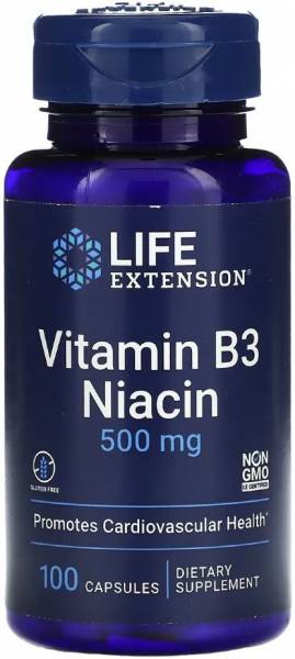 Life Extension Vitamin B3 Niacin 500 мг 100 капсул