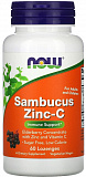 NOW Sambucus Zinc-C (Бузина Цинк и Витамин С) 60 жевательных таблеток