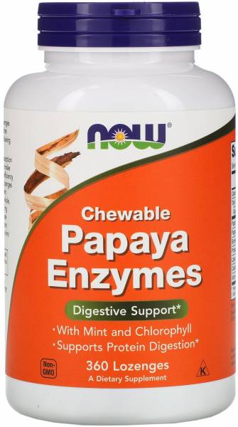 NOW Papaya Enzymes 360 жевательных таблеток
