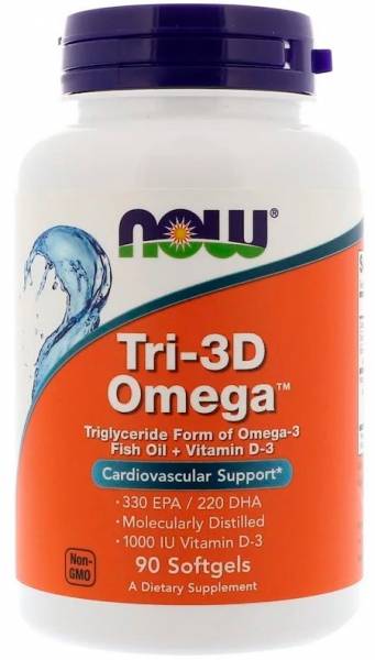 NOW Tri-3D Omega 90 капсул