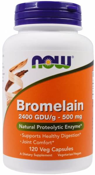 NOW Bromelain 2400 GDU/g-500 мг 120 вег.капсул