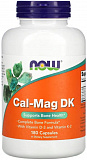NOW Cal-Mag DK (Кальций Магний с витаминами D-3 и K-2) 180 капсул