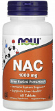 Now NAC N-Acetyl Cysteine 1000 мг 60 таб.