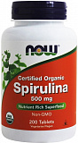 NOW Spirulina 500 mg 200 таблеток
