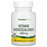 Nature's Plus Betaine Hydrochloride 600 mg 90 таб.