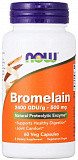 NOW Bromelain 2400 GDU/g-500 мг 60 вег.капсул