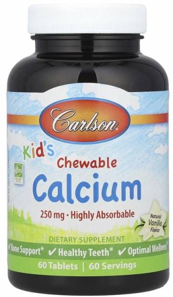 Carlson Kids Calcium Chewable 250 мг (Кальций детский) 60 жевательных таблеток