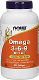 NOW Omega 3-6-9 1000 mg 250 капсул