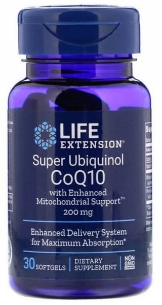 Life Extension Super Ubiquinol CoQ10 200 mg with Enhanced Mitochondrial Support 30 кап.