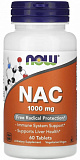 Now NAC N-Acetyl Cysteine 1000 мг 60 таб.