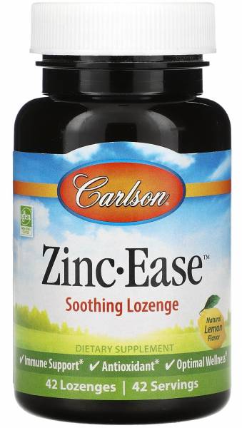Carlson Labs Цинк цитрат Zinc-Ease 10 мг 42 пастилки