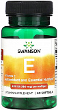 Swanson Vitamin E (Витамин Е) 400 МЕ 180 мг 60 гелевых капсул