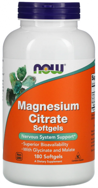 NOW Magnesium Citrate 180 капсул