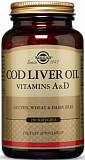 Solgar Cod Liver Oil Softgels (Vitamin A & D) 250 капсул