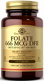 Solgar Folate 666 MCG DFE (Metafolin 400 мкг) Tablets 100 таблеток