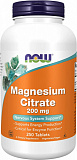 NOW Магний Цитрат Magnesium Citrate 200 mg 250 таблеток